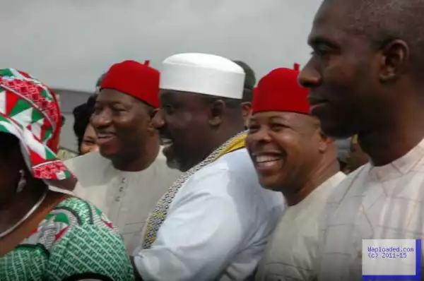 Caption These Photos Of Okorocha & His PDP Rivals, Emeka Ihedioha & GEJ